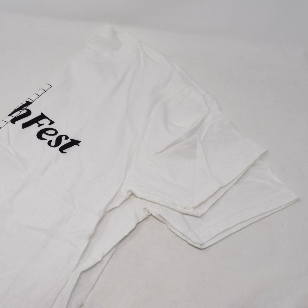 2019 PoshFest Poshmark T Shirt Women Medium White Black New Short Sleeve - Picture 4 of 7